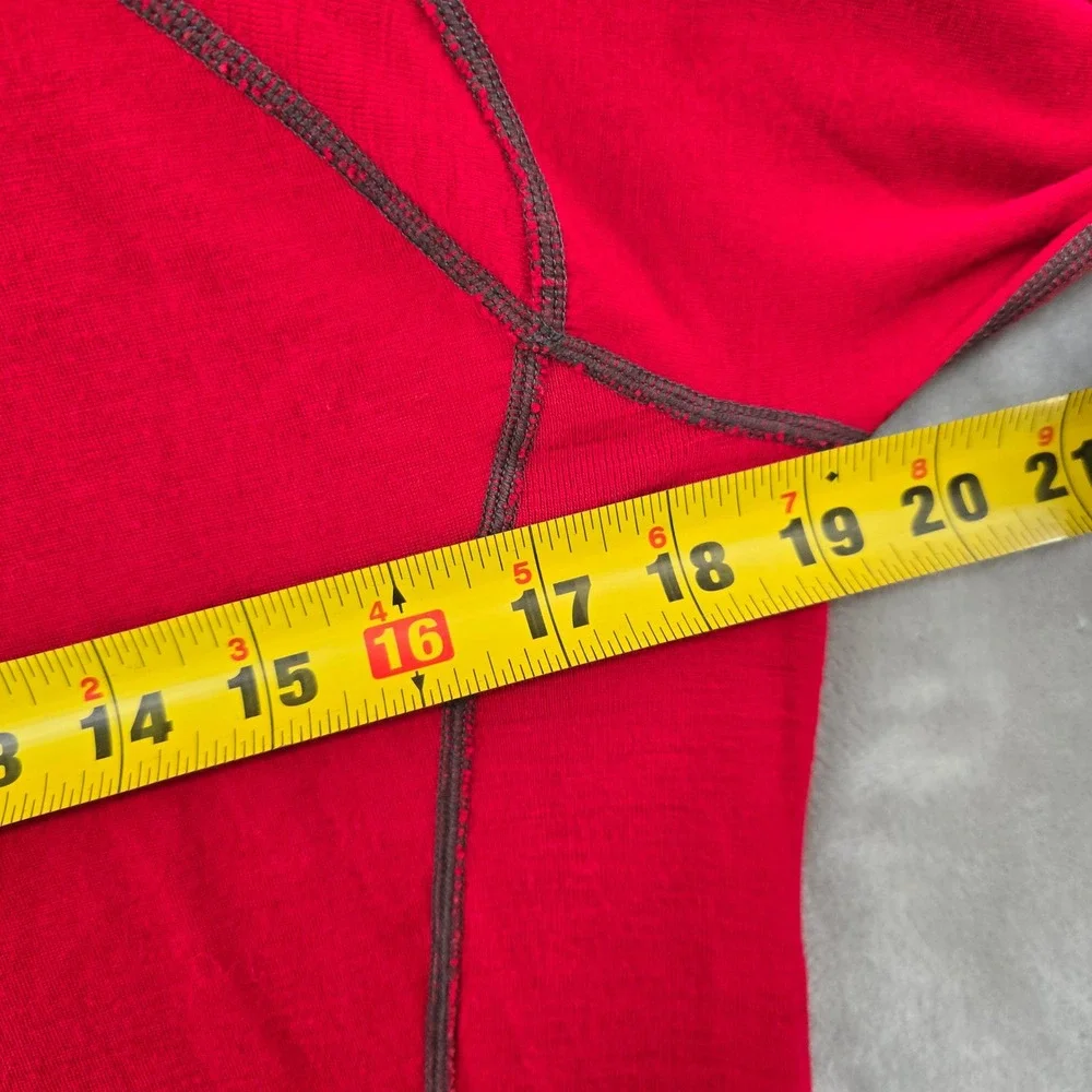 Smartwool 1/4 Zip Pullover Mens‎ M Red 100% Merino Wool Base Layer Long Sleeve
